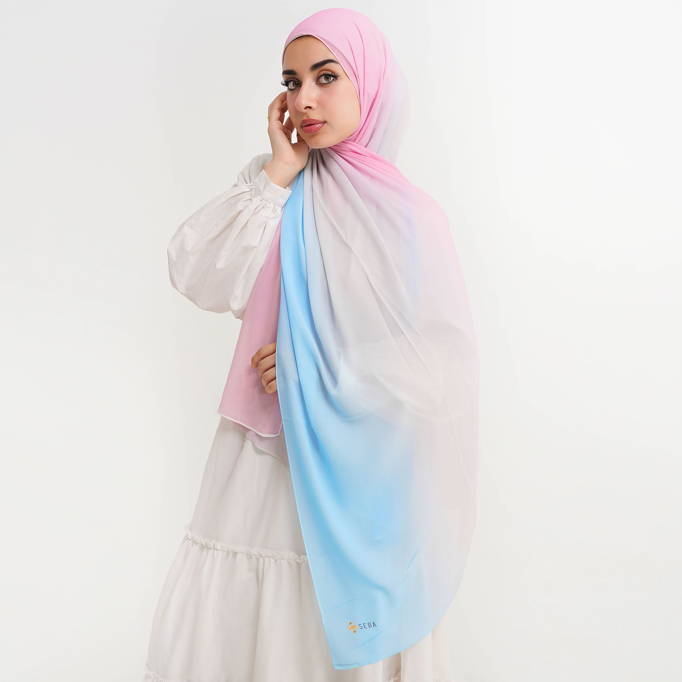 Pastel Elegance Gradient Chiffon Scarf