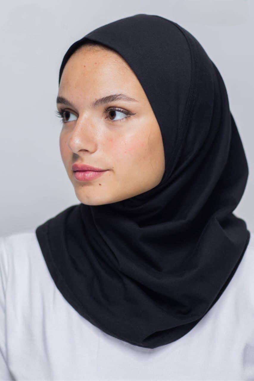 Black Egyptian Cotton Normal Underscarf One-Piece