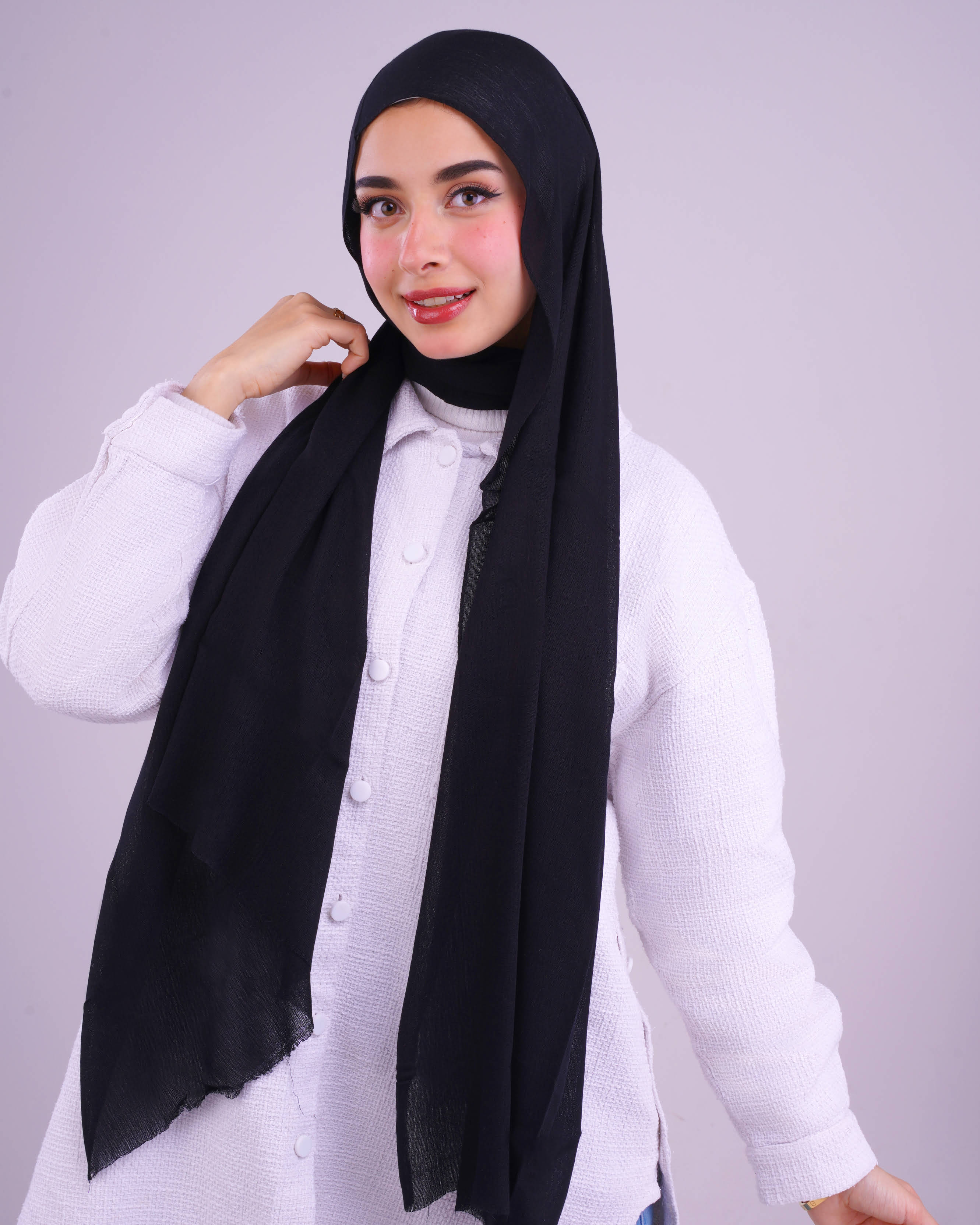 Black Egyptian Cotton Modal Scarf