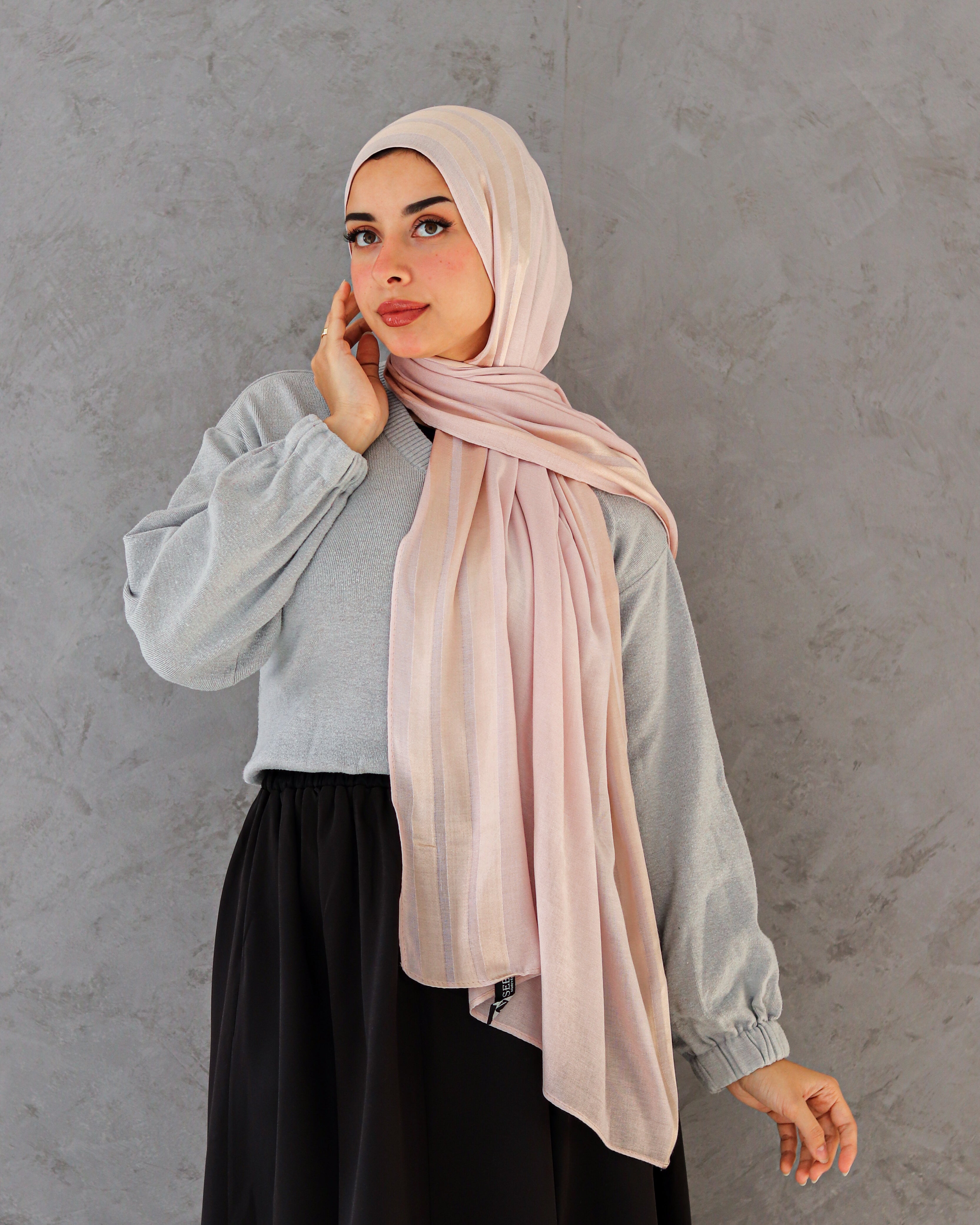 Taffy Pink Cotton X Satin Scarf