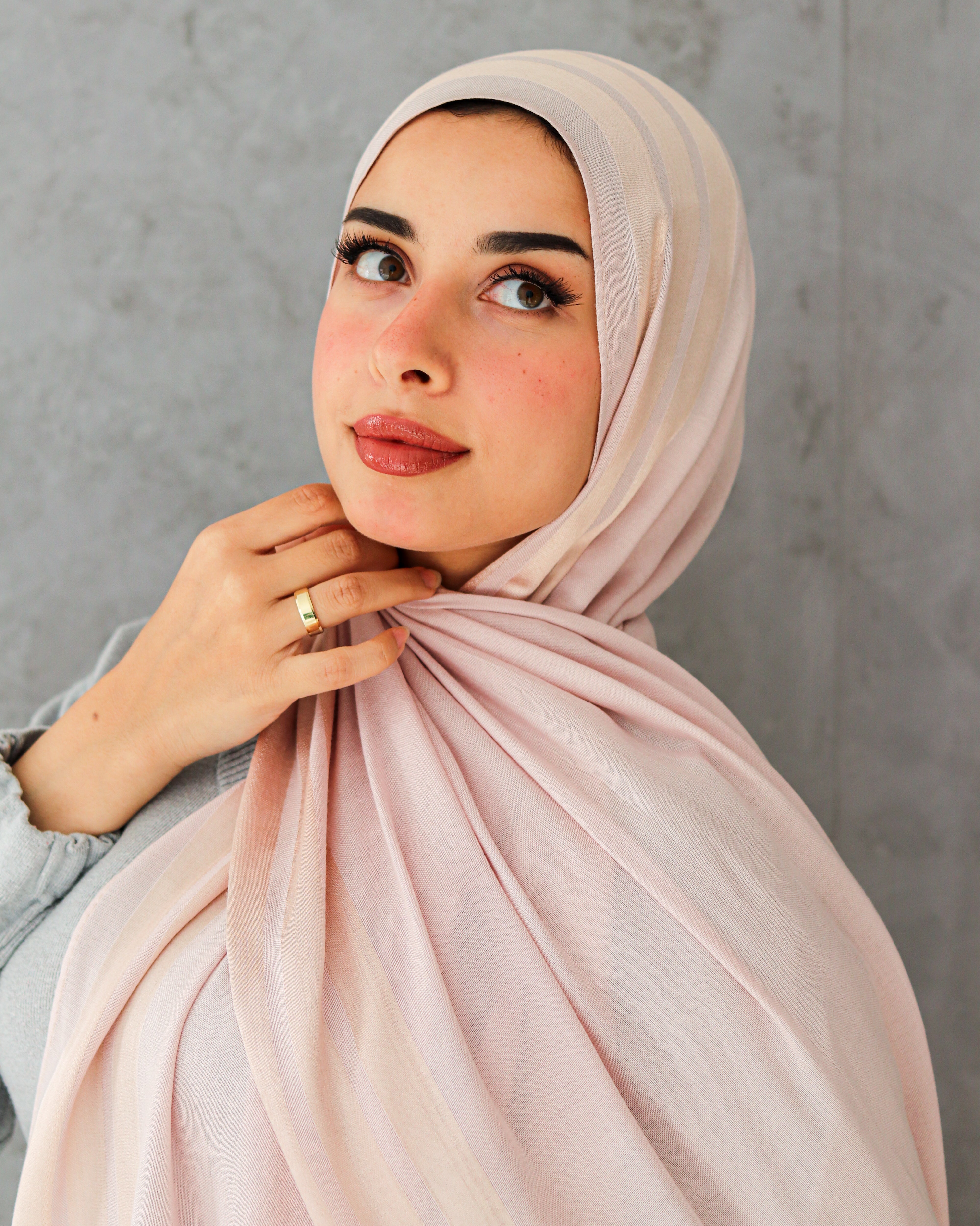 Taffy Pink Cotton X Satin Scarf