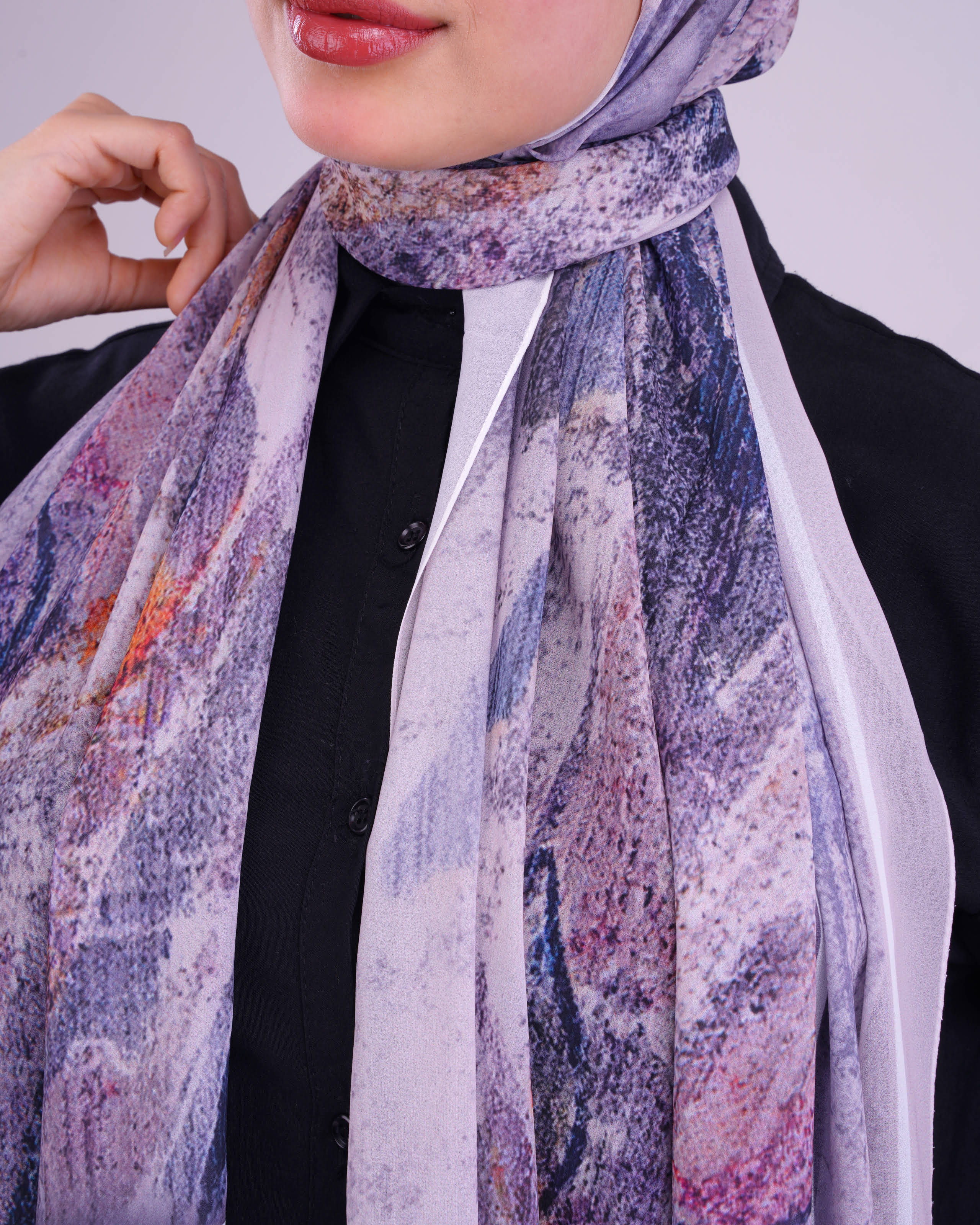 Purple Haze Printed Chiffon Scarf