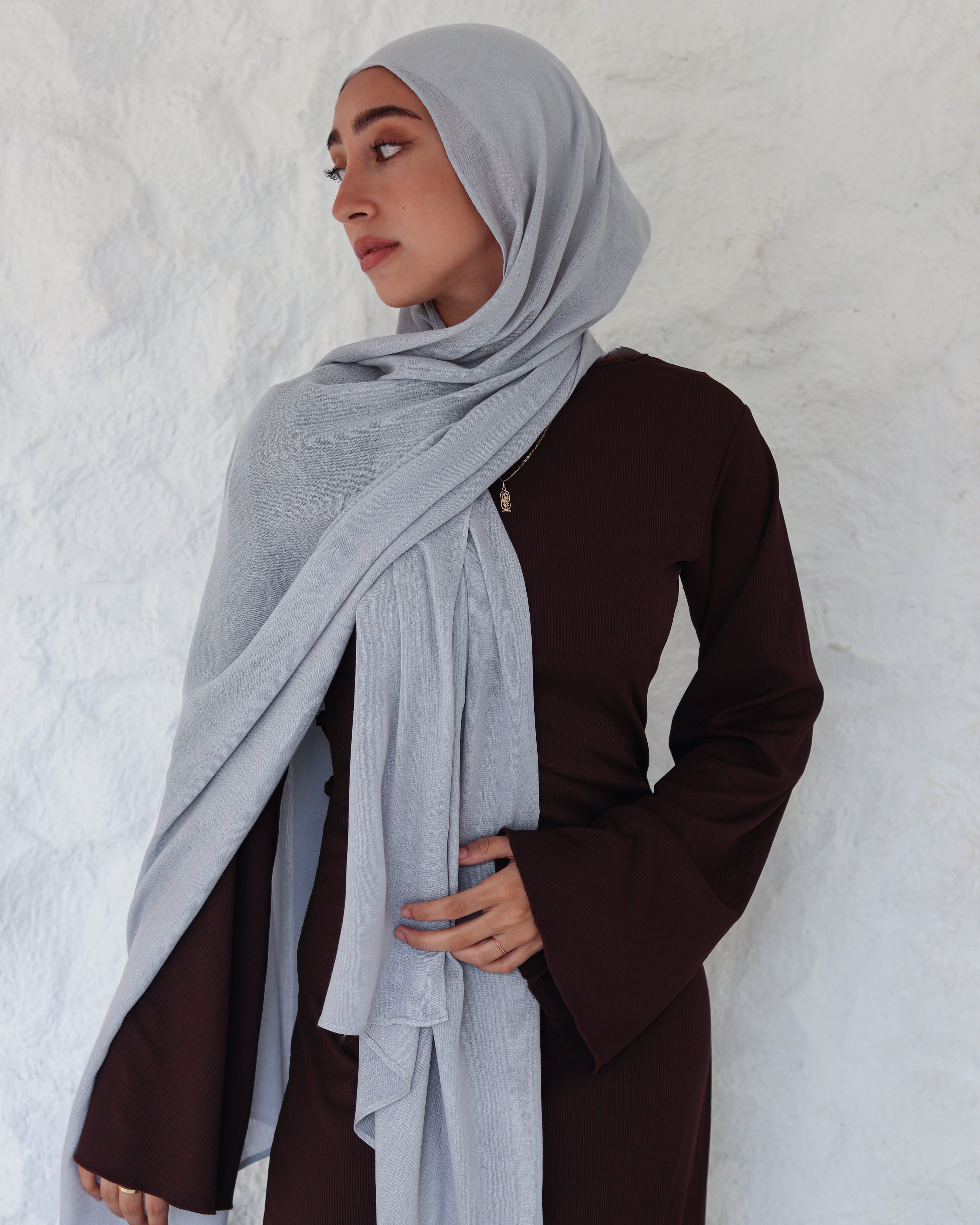 Cool Gray Egyptian Cotton Modal Scarf