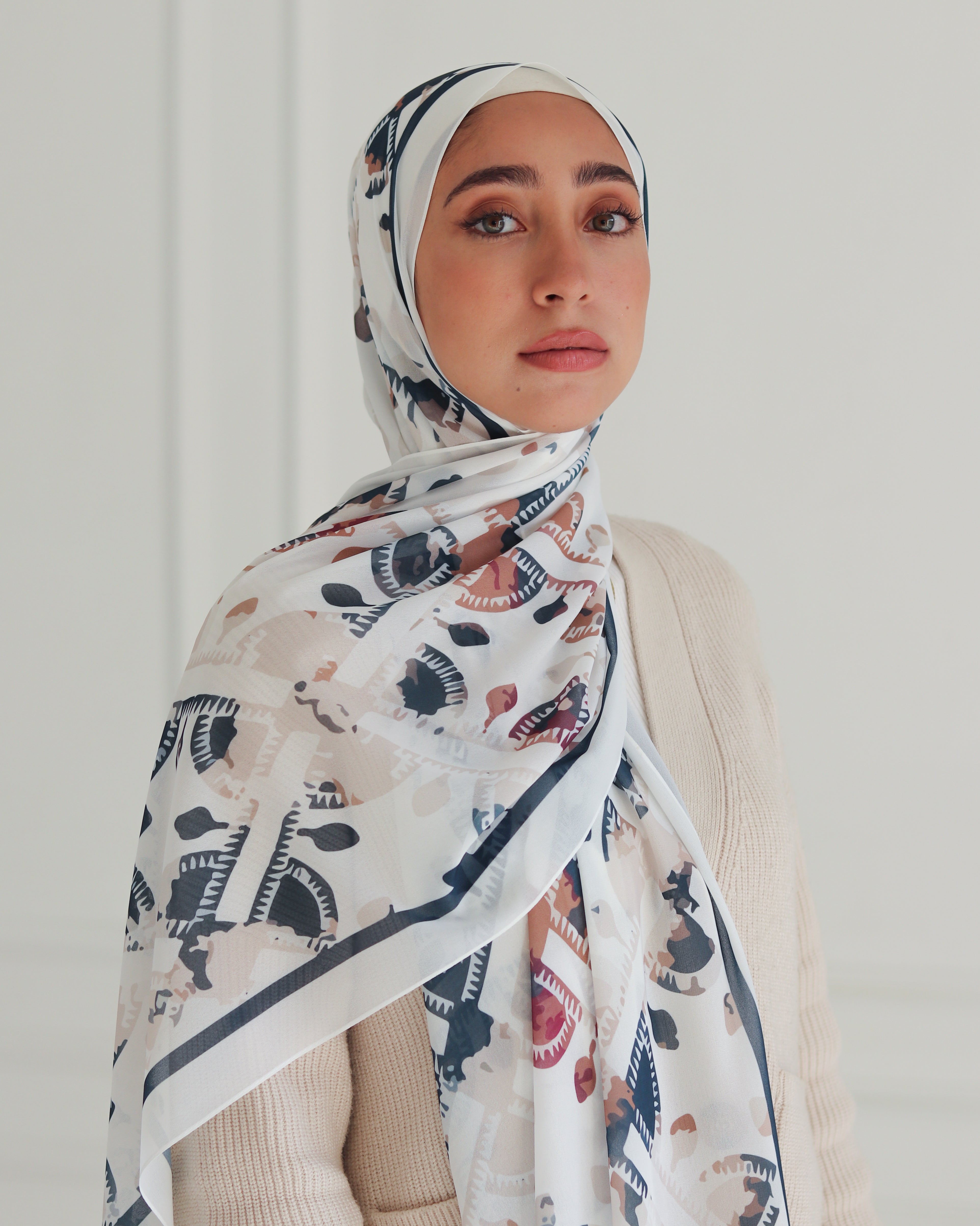 Ethereal Elegance Printed Chiffon Scarf