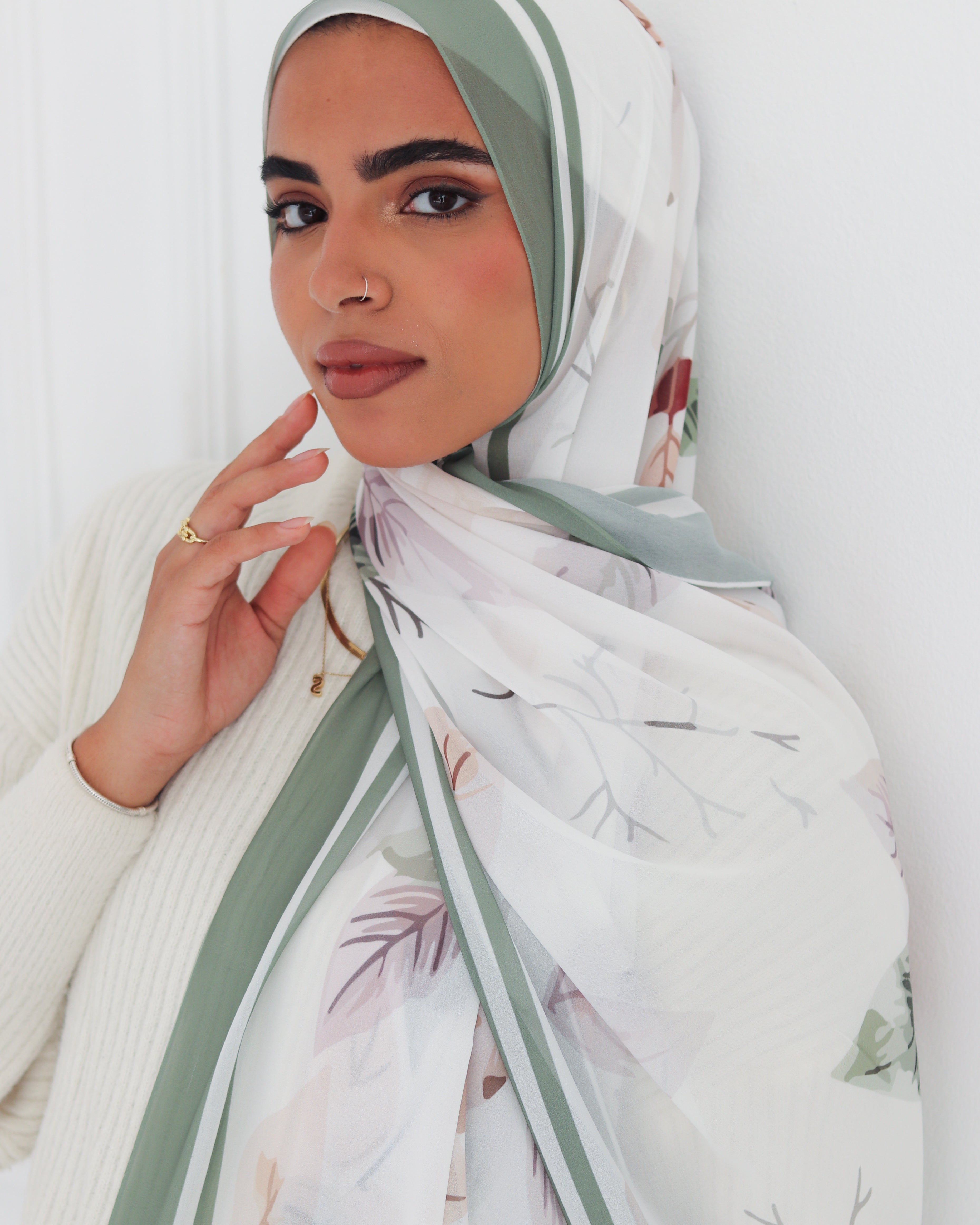 Garden Breeze Printed Chiffon Scarf