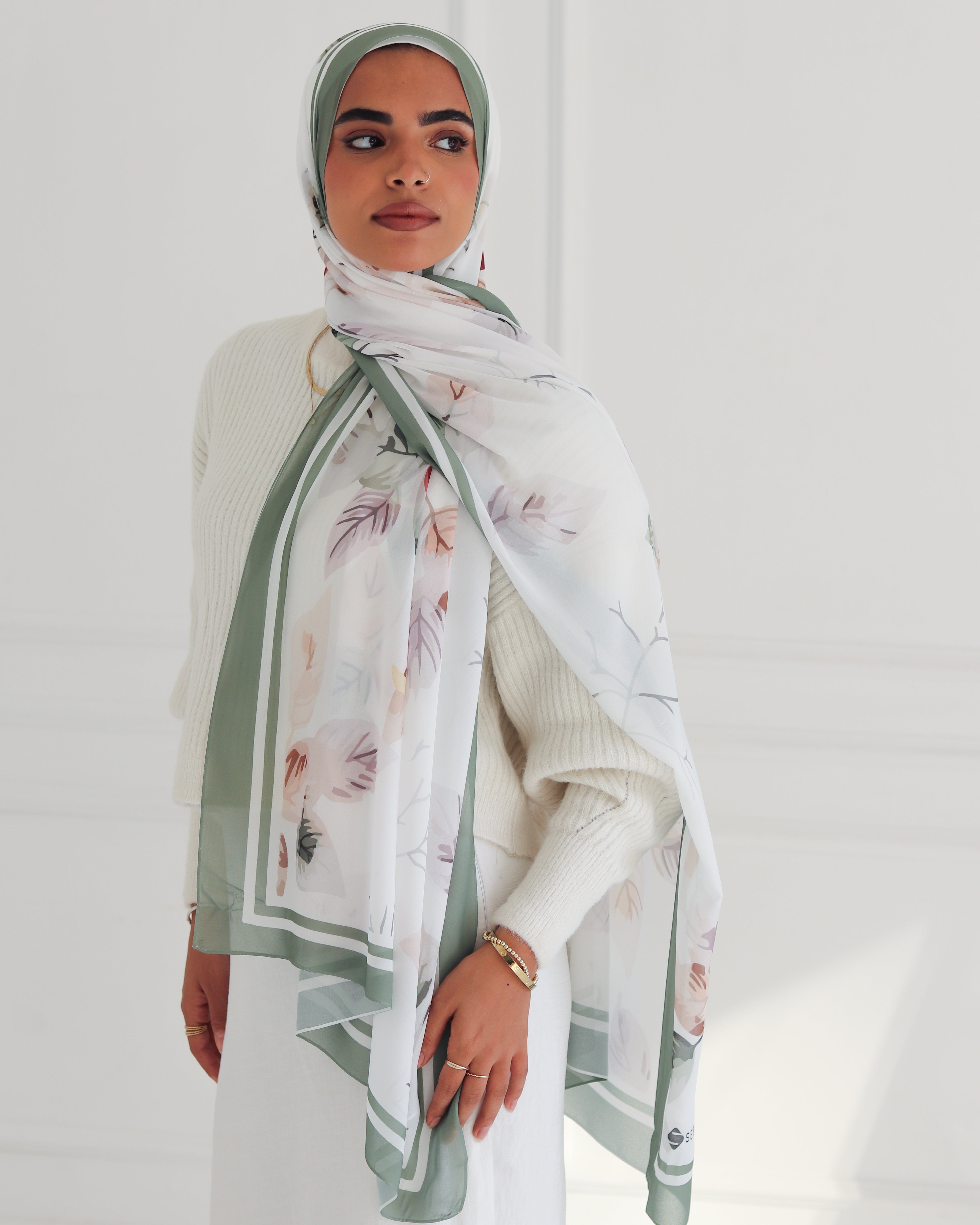 Garden Breeze Printed Chiffon Scarf