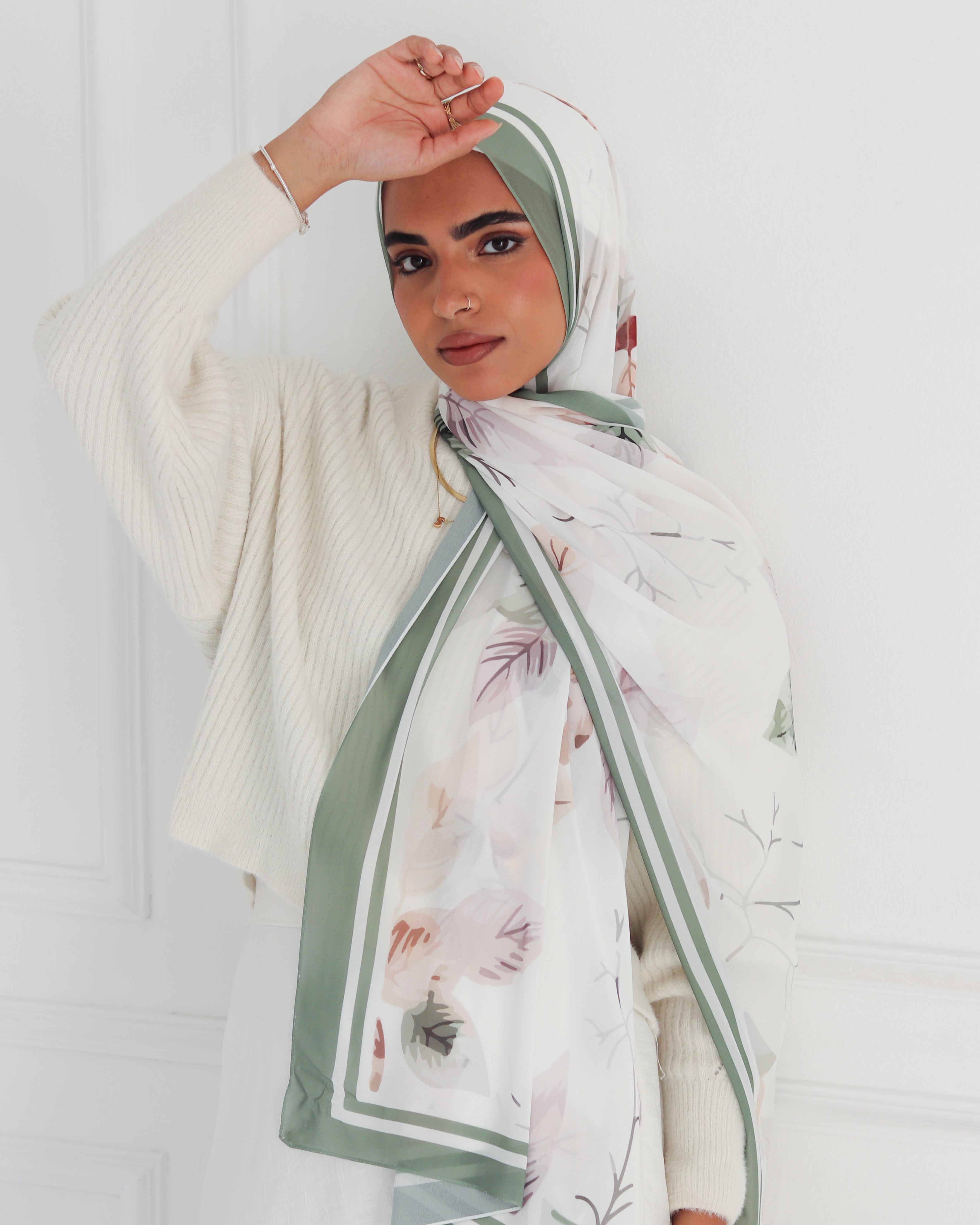 Garden Breeze Printed Chiffon Scarf