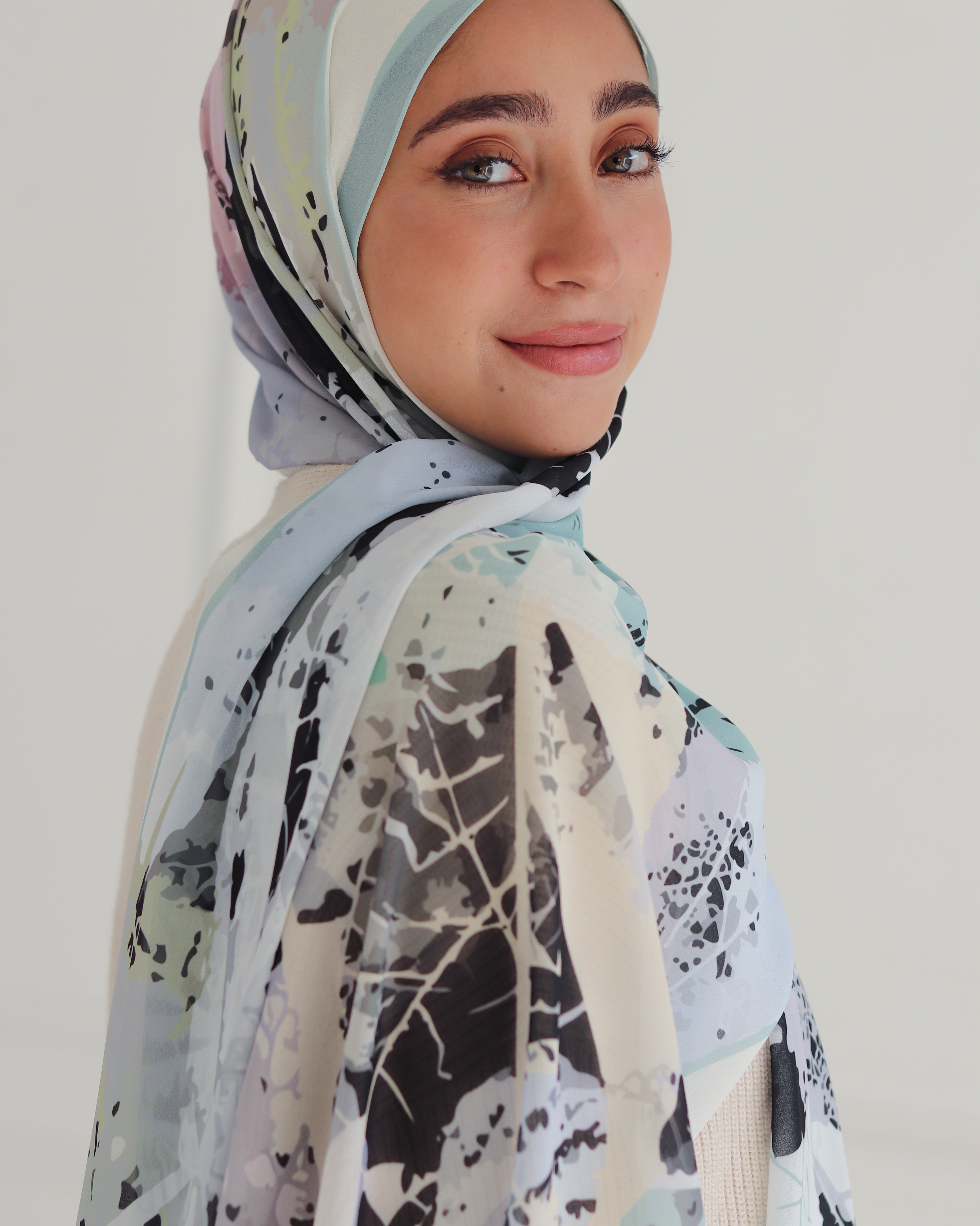 Dreamy Dusk Printed Chiffon Scarf