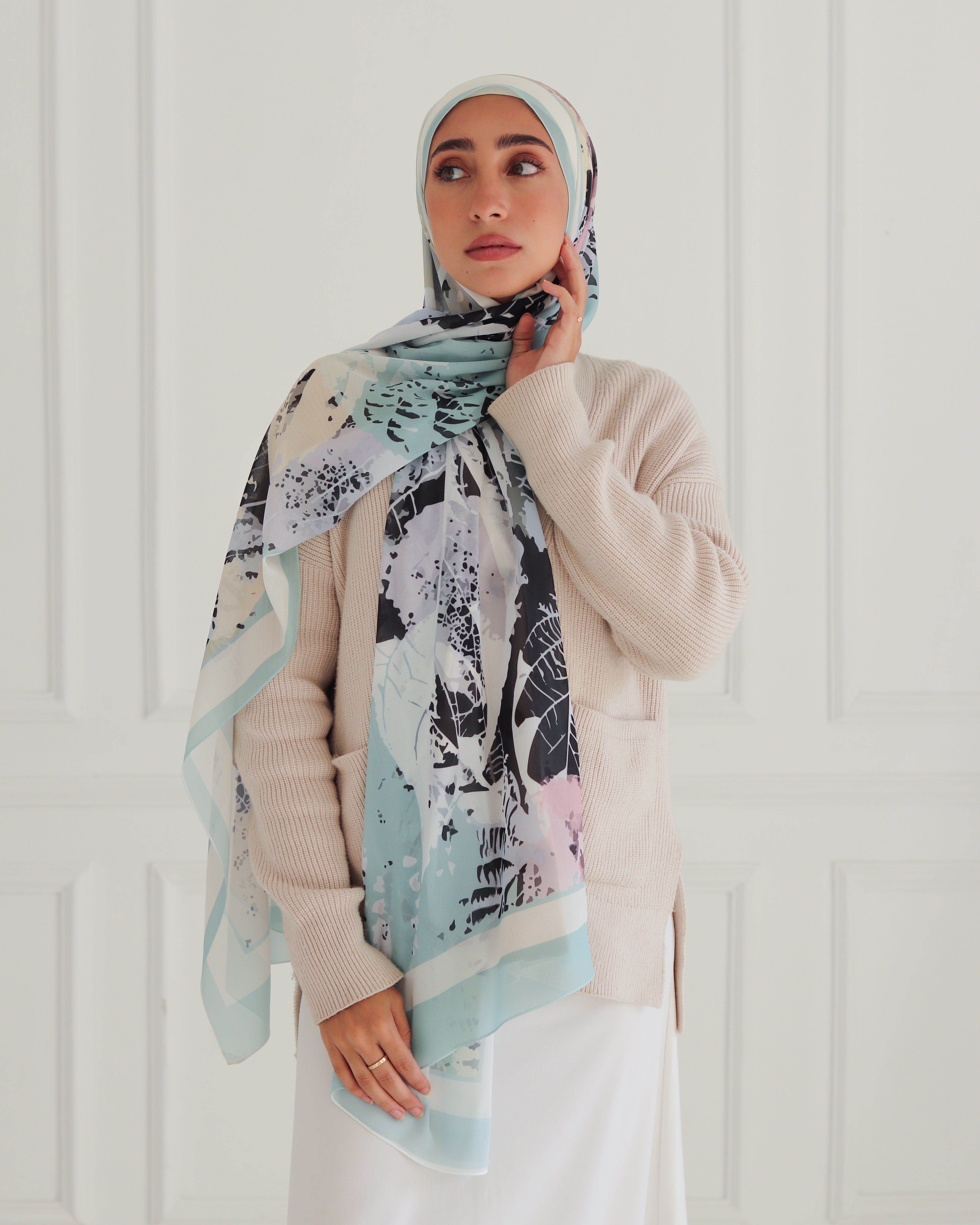 Dreamy Dusk Printed Chiffon Scarf