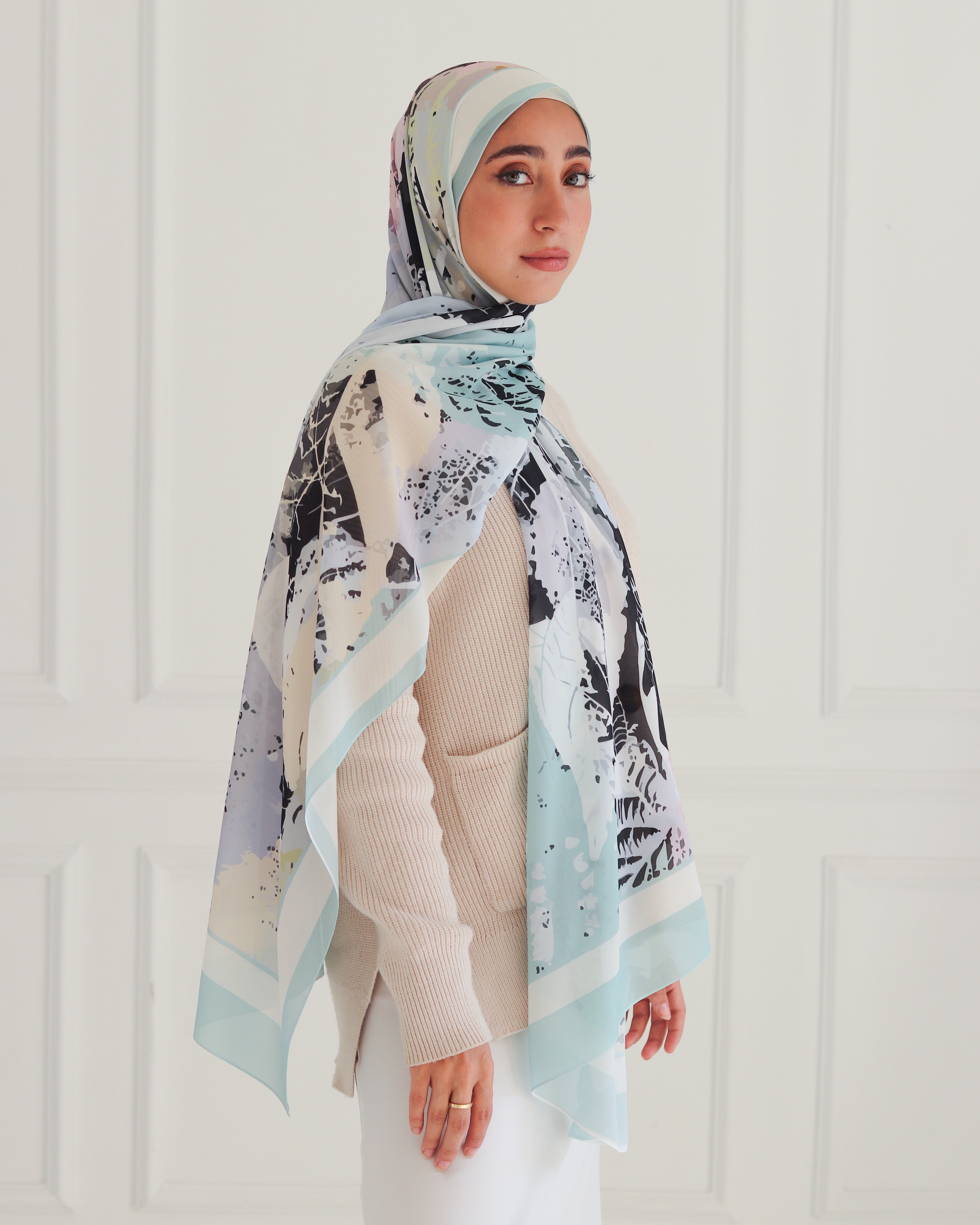 Dreamy Dusk Printed Chiffon Scarf