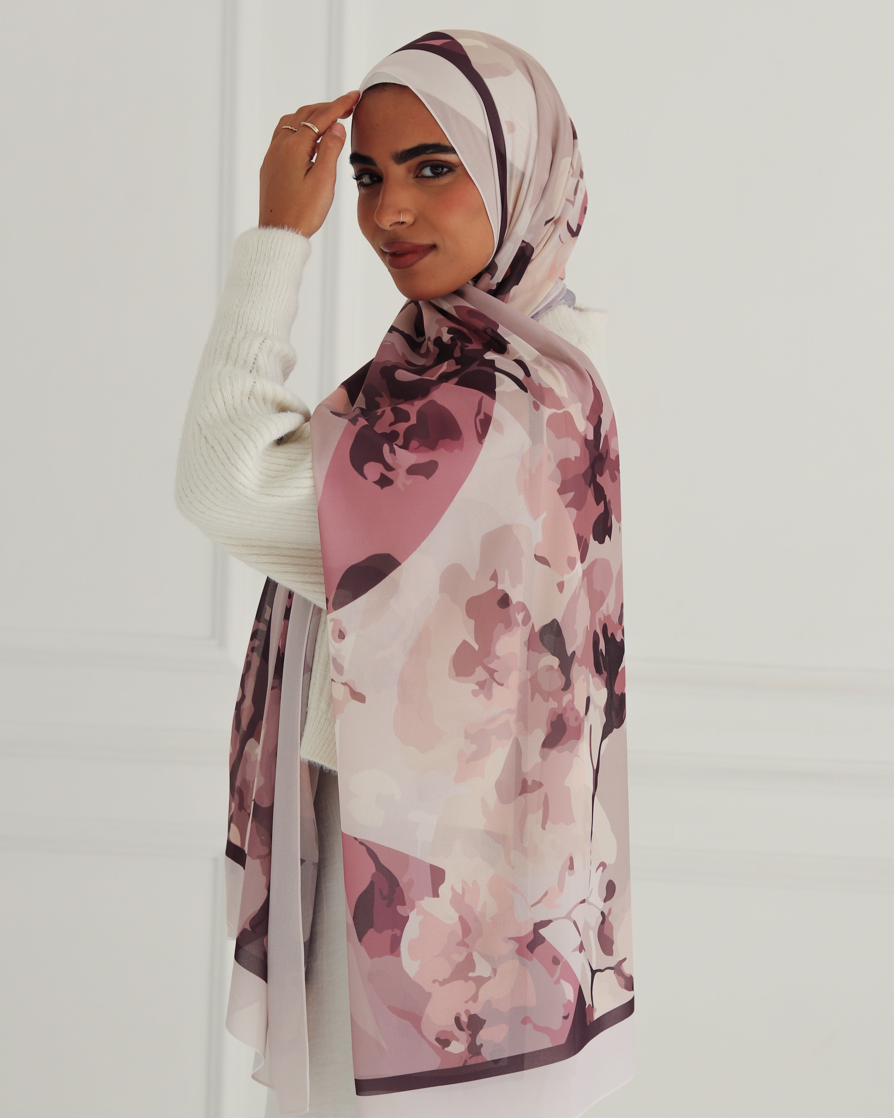 Mystic Meadow Printed Chiffon Scarf