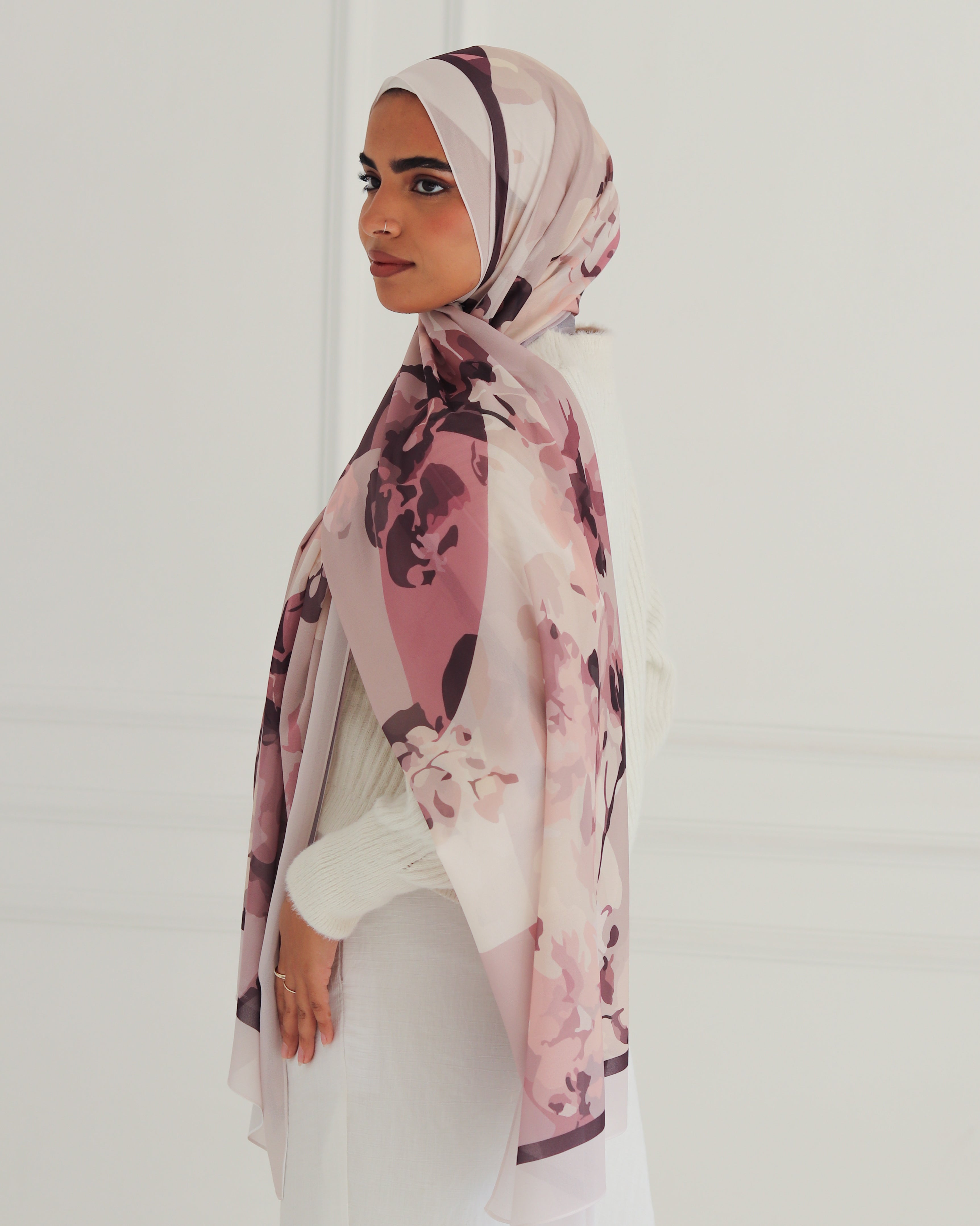 Mystic Meadow Printed Chiffon Scarf