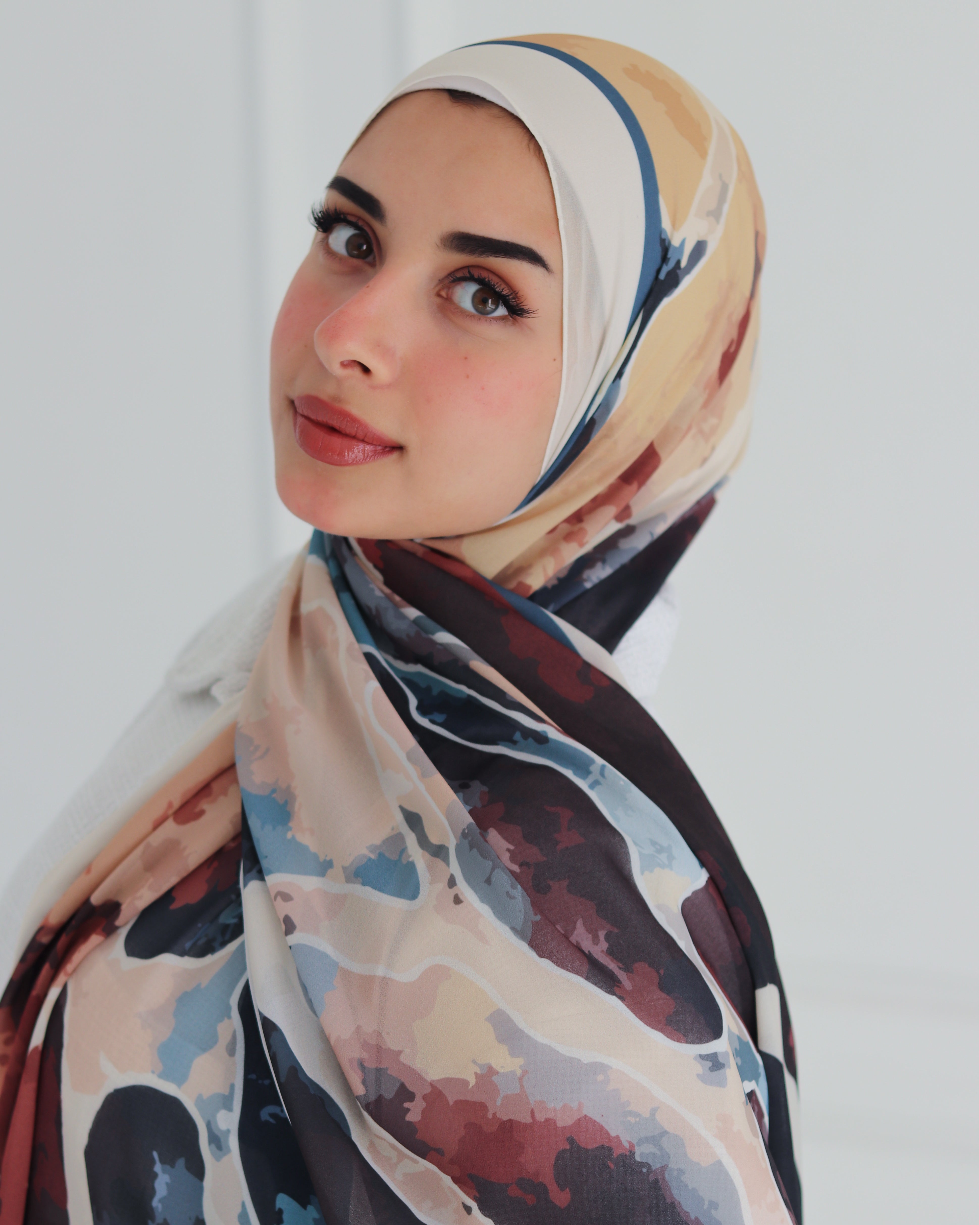 Whispering Petals Printed Chiffon Scarf