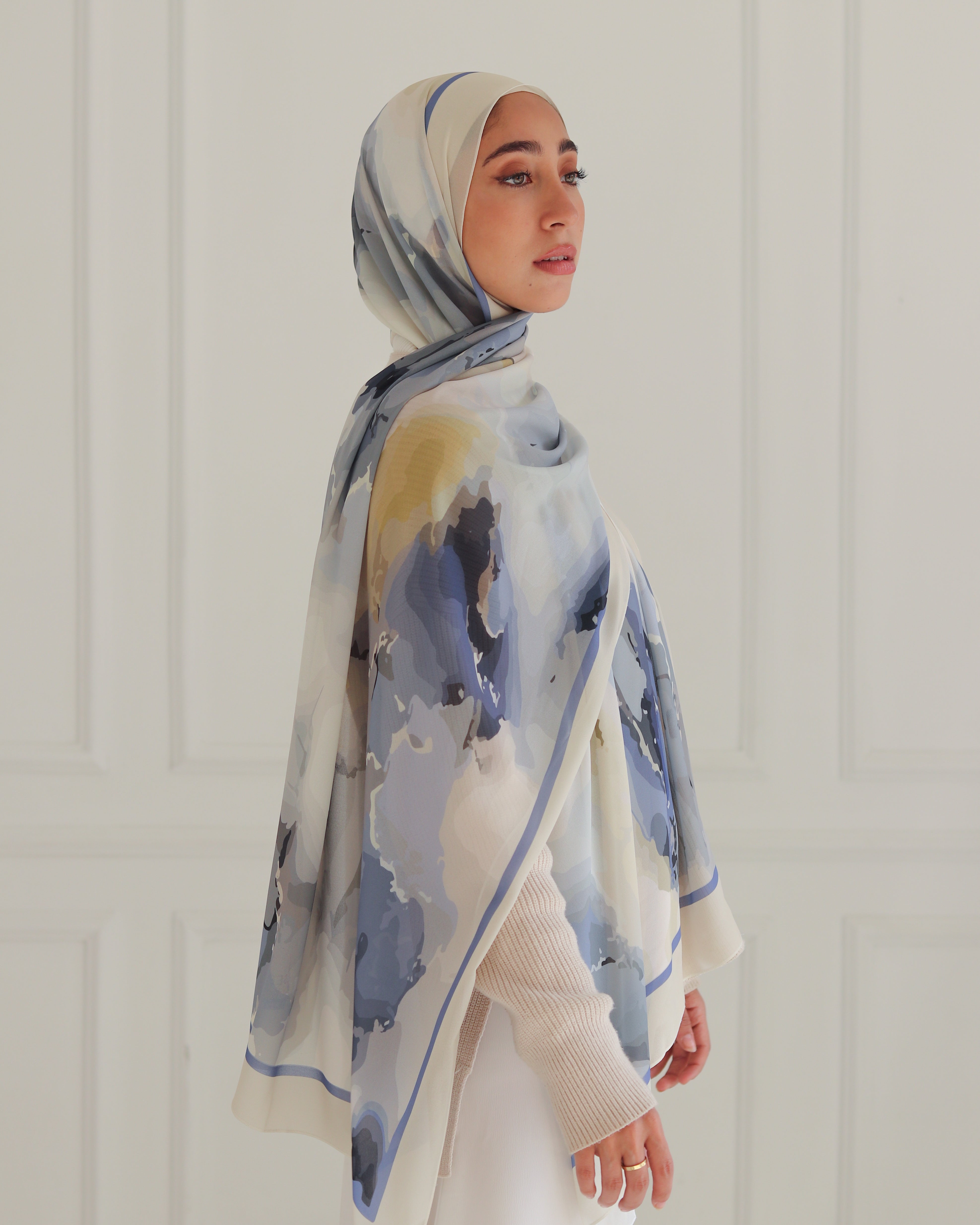 Twilight Sky Printed Chiffon Scarf