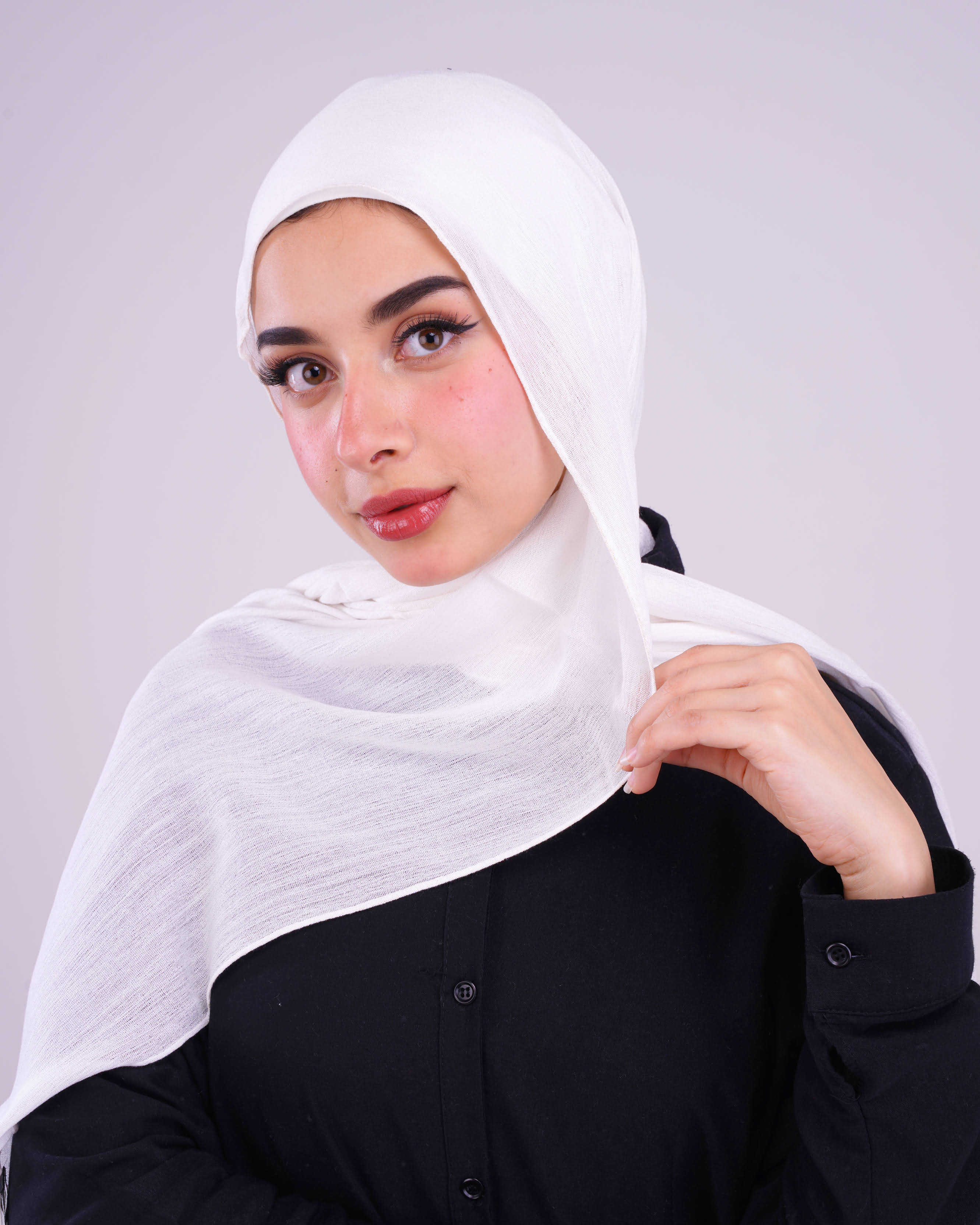 White Egyptian Cotton Modal Scarf