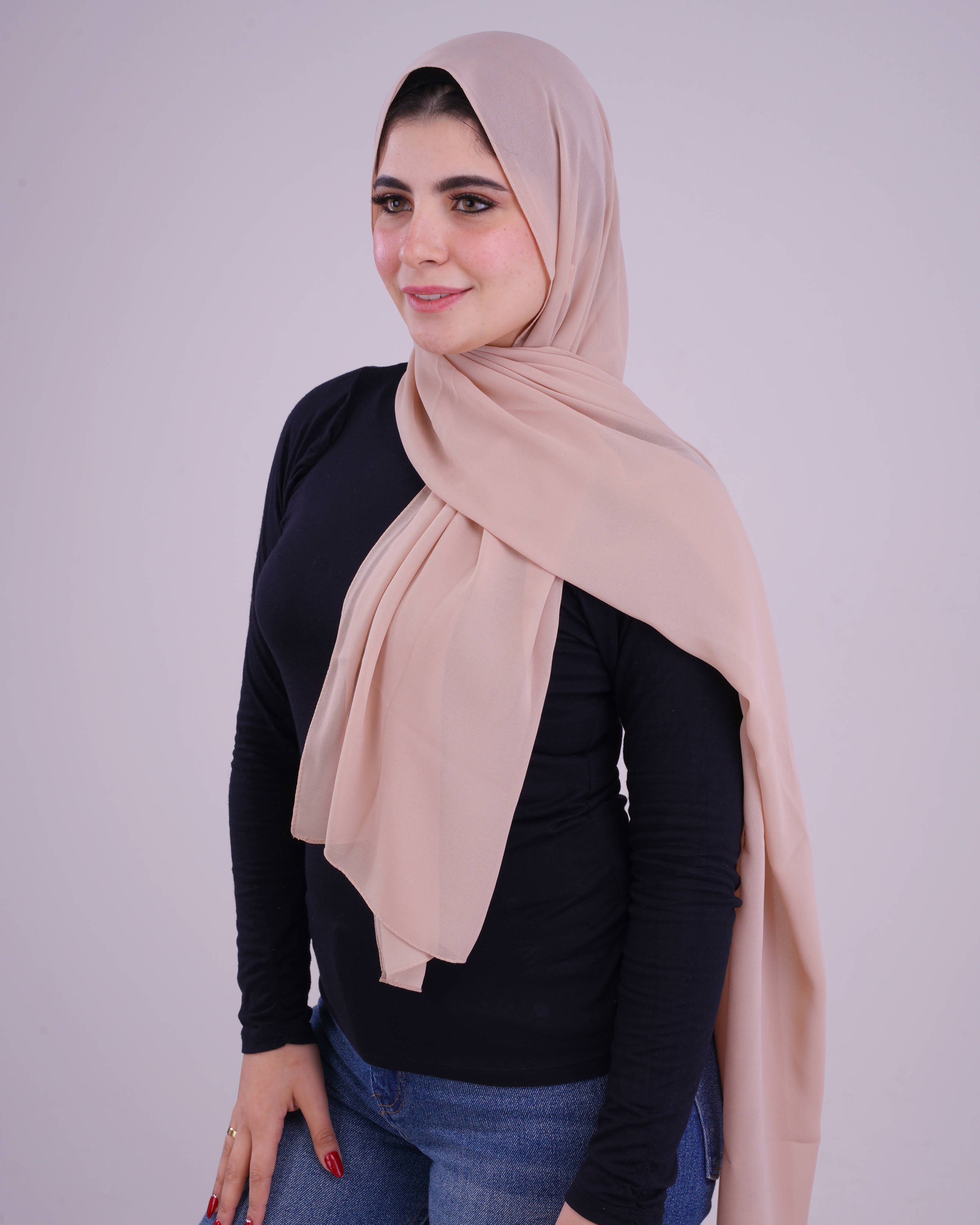 Clam Shell Plain Chiffon Scarf