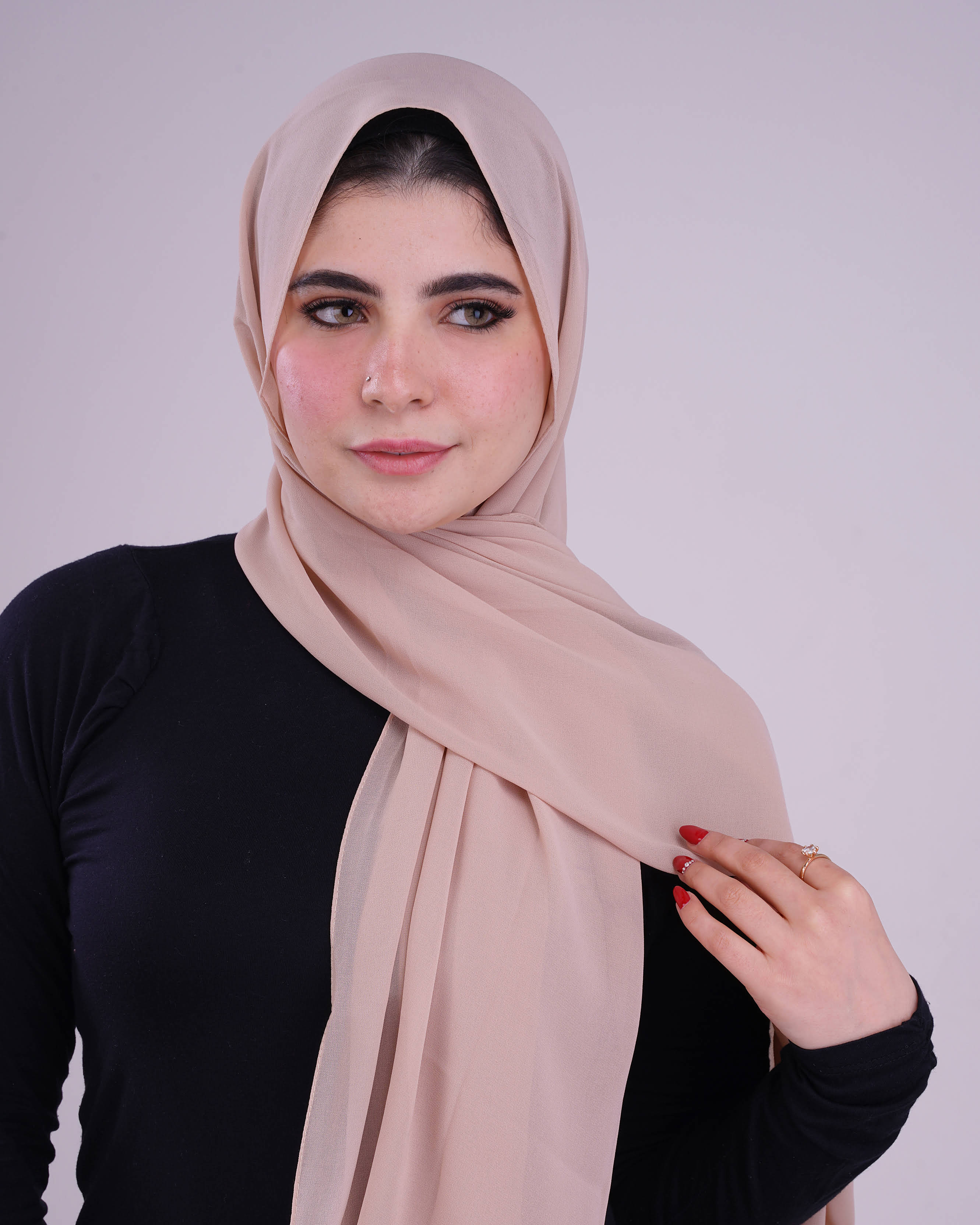 Clam Shell Plain Chiffon Scarf