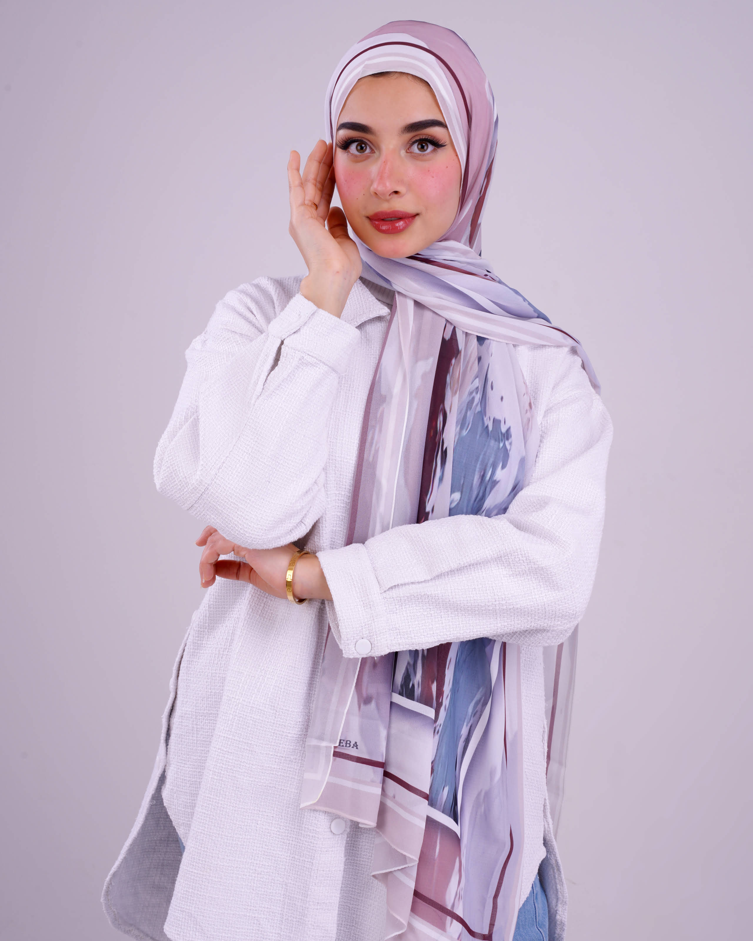 Watercolor Whisper Printed Chiffon Scarf