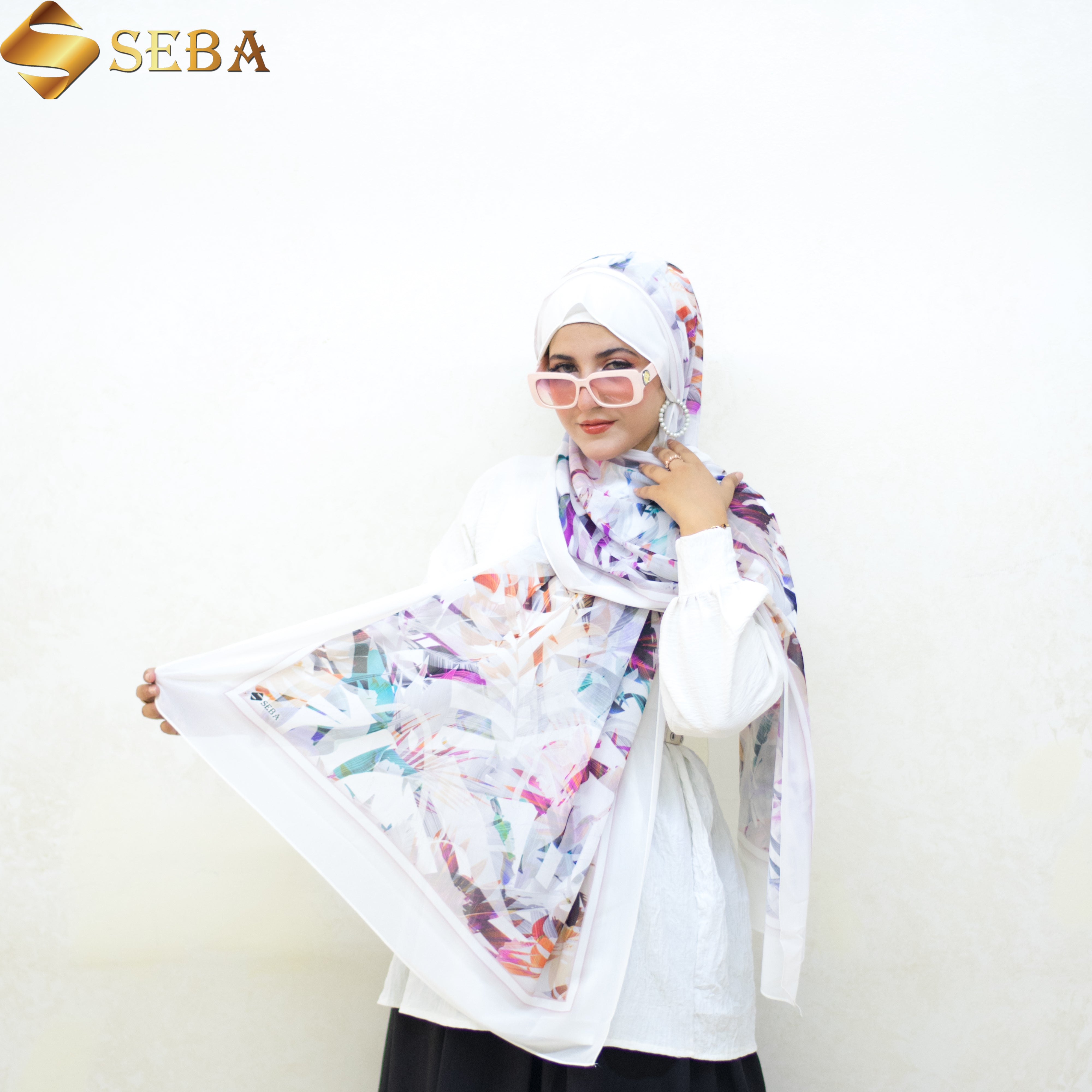 Heavenly Hue Printed Chiffon Scarf