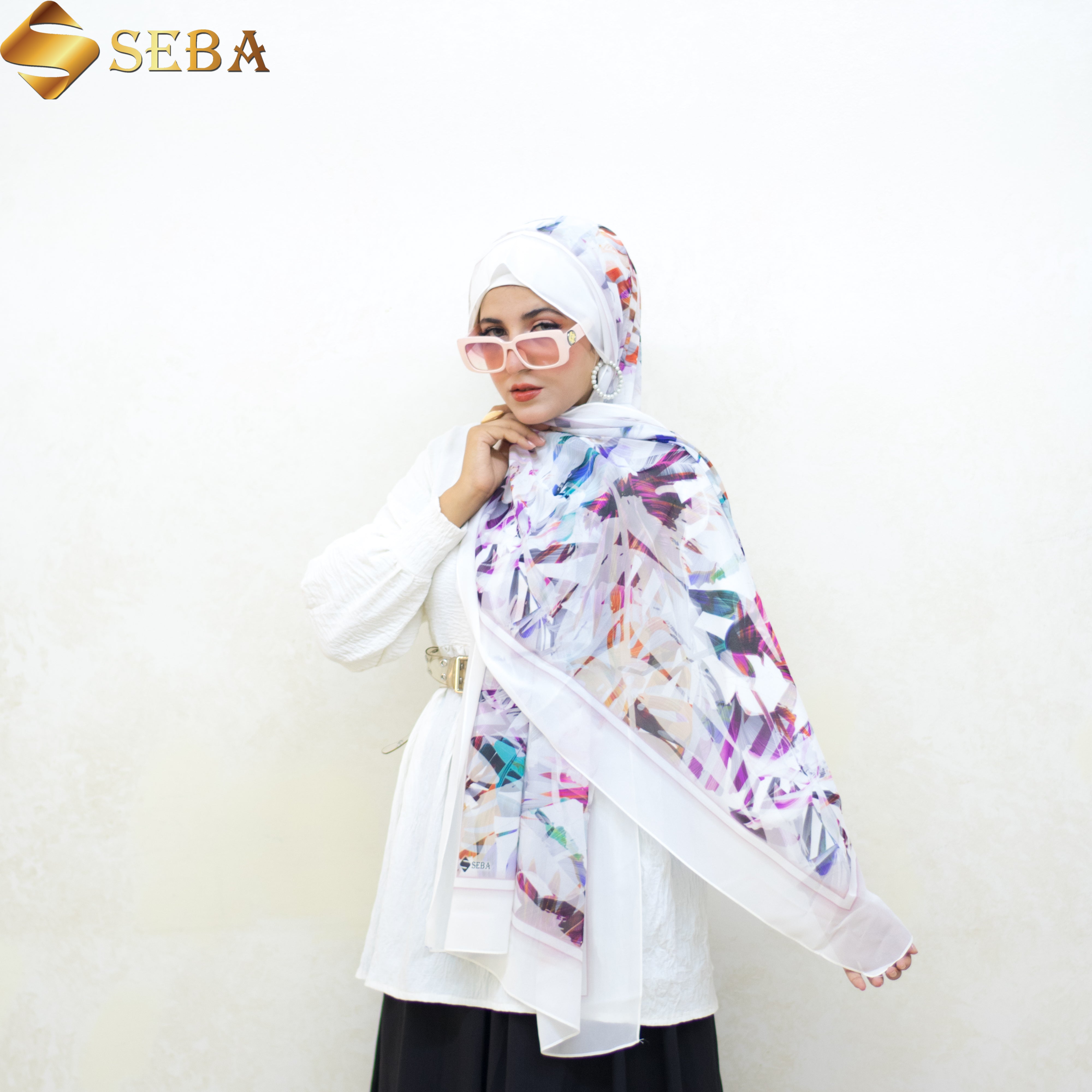 Heavenly Hue Printed Chiffon Scarf