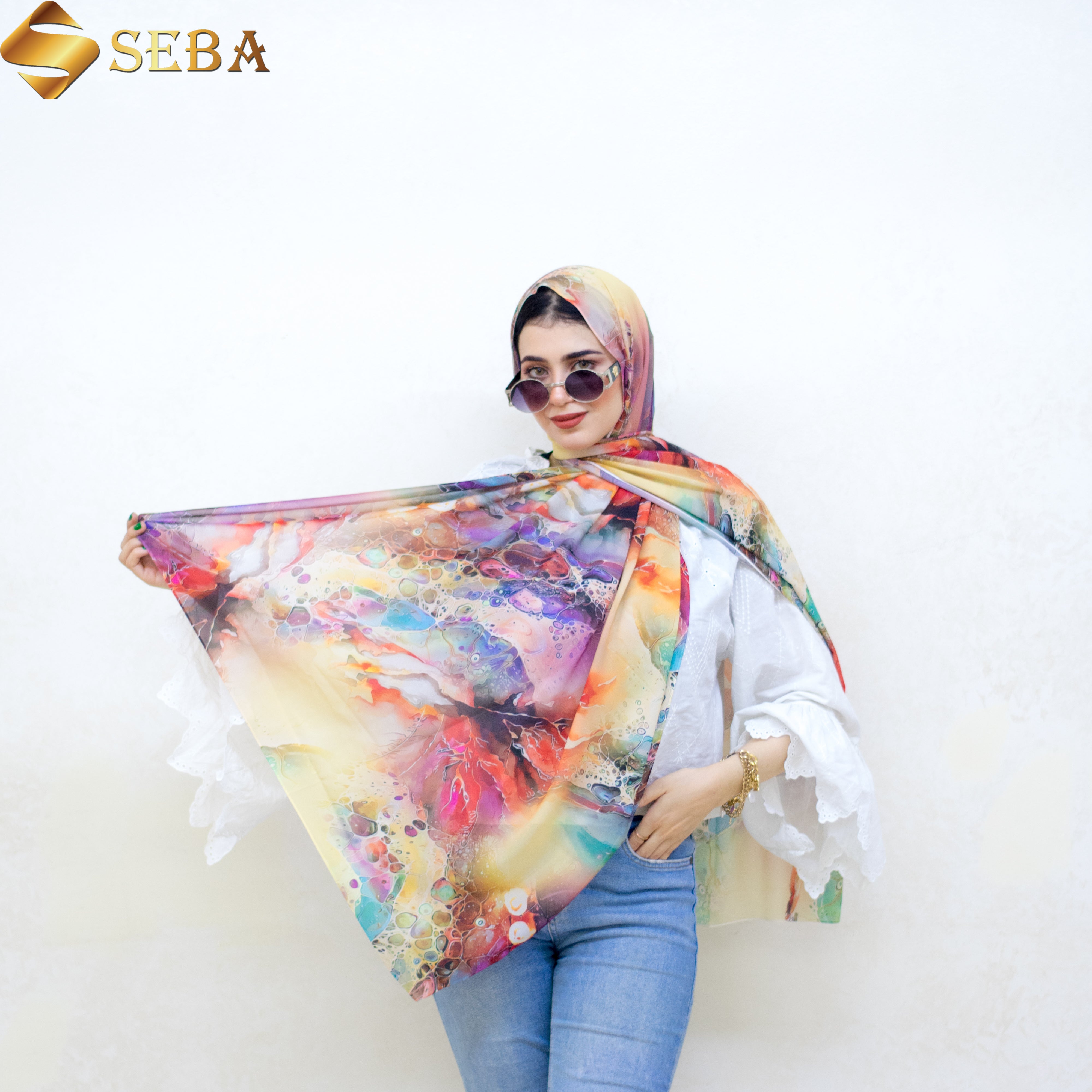 Color Festival Printed Chiffon Scarf