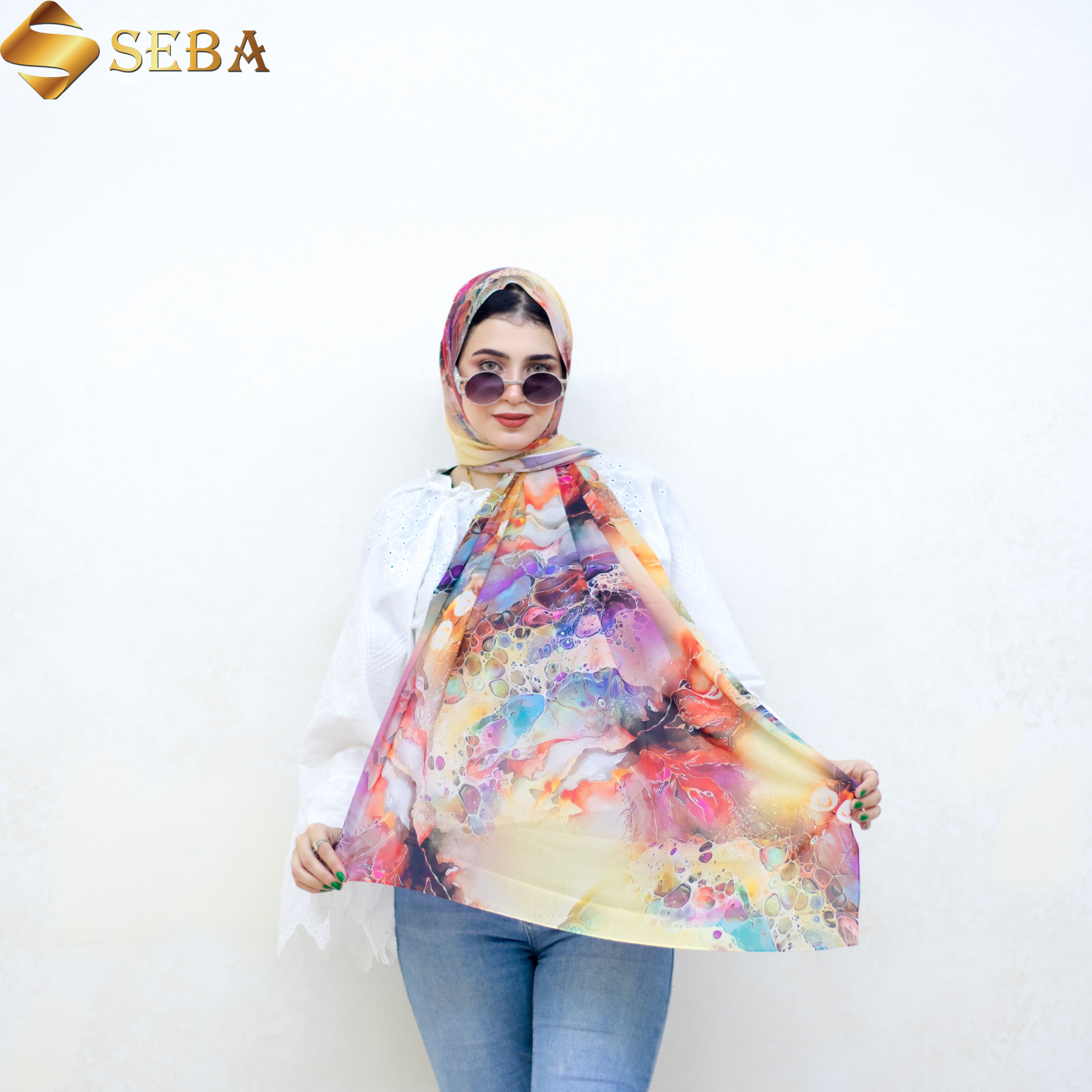 Color Festival Printed Chiffon Scarf